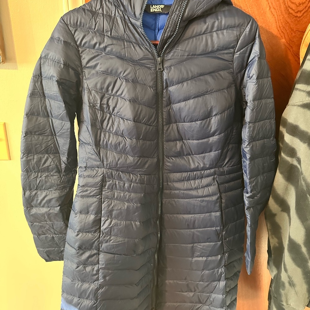 Lands' End Women's Dark Blue Puffer Jacket